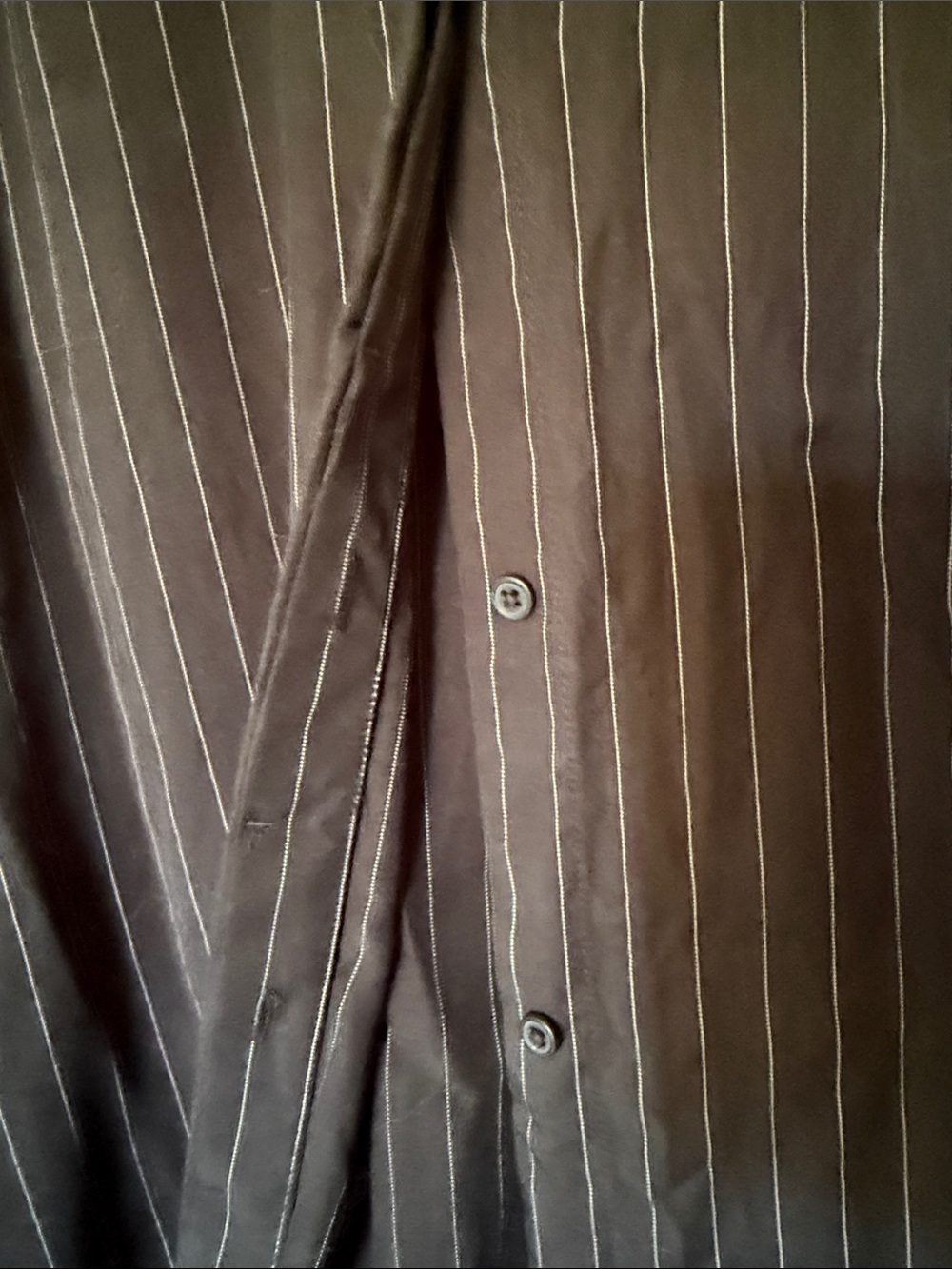 Express Black Pinstripe Dress Shirt - Classic Button-Up - Picture 2 of 5